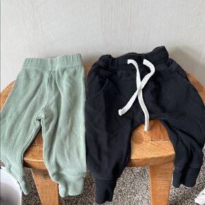 Little Bipsy Black and Green Casual Joggers